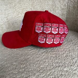 Ohio State Buckeyes Suede Hat A Frame Wood N Grail Championship Patches NWOT